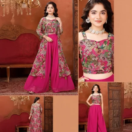 Pink floral palazzo set